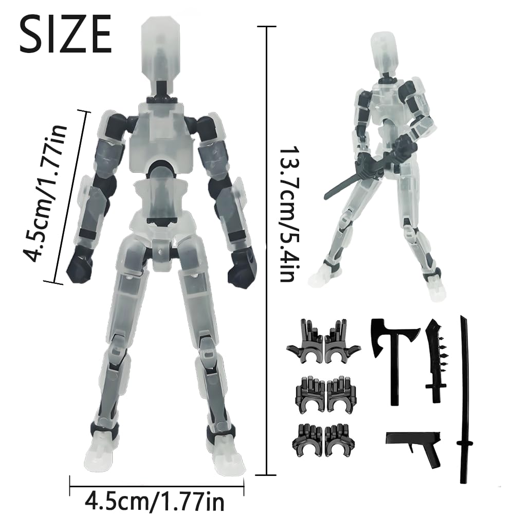 DANONI Titan13 Action Figure, Lucky Robot 13 Action Figures, 3D Printed Multi-Jointed Movable Action Figure, Dummy Robot 13 Action Figures for Desktop