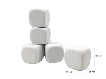 Qidiwin 2.5 Inch White EVA Foam Dices for Kids Graffiti, Building Blocks,Creative Painting,Party Supplies, 12 PCS