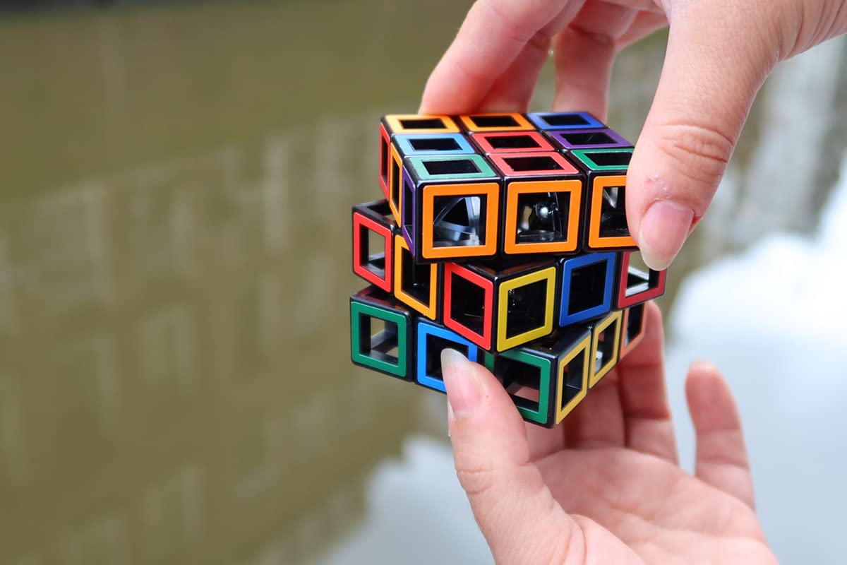 Meffert's Hollow Cube - The Original 3x3 Transparent Cube Brainteaser Puzzle from Recent Toys - Travel Friendly Fun for Ages 9 to Adult