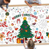 Giant Merry Christmas Coloring Poster - Large Christmas Tree Coloring Tablecloth, DIY Xmas Table Cloth Jumbo Banner Paper Craft for Gifts Activities