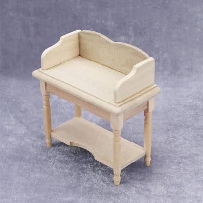 AirAds Dollhouse 1:12 scale dollhouse miniature furniture side stand student desk unfinished wood