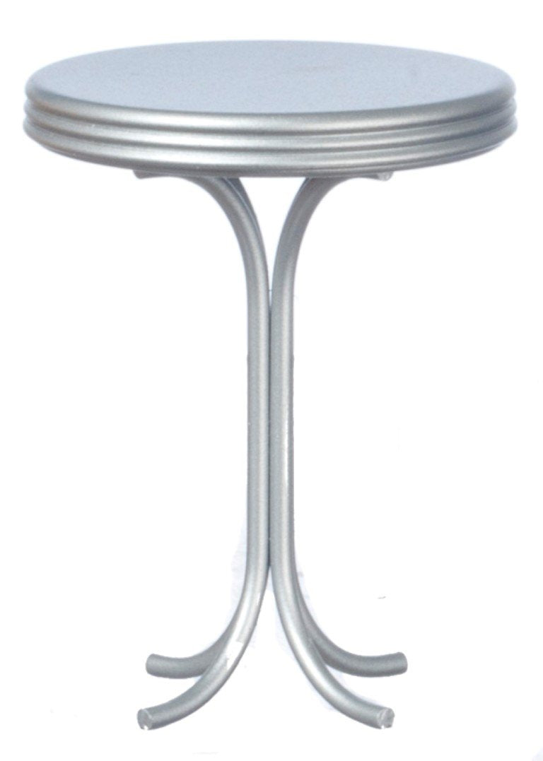 Dollhouse Miniature Tall Table W/2 Stools, Black #T5915