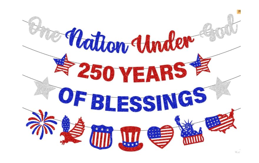 4th of July Decorations,glitter Independence Day Banner Red Blue White 4th of July Banner for Patriotic Home Party Mantel Fireplace Supplies