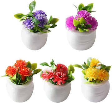 5Pcs Dollhouse Plants, Dollhouse Flowers, Artificial Potted Plants, Fairy Garden Decor for Home, Office, Wedding Centerpiece Decoration