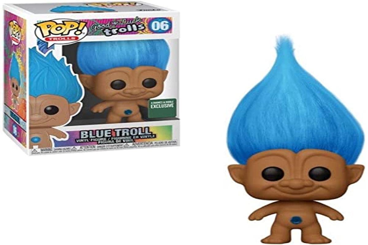 Funko Pop! Trolls - Good Luck Trolls - Blue Troll With Blue Hair - B&N Exclusive #06