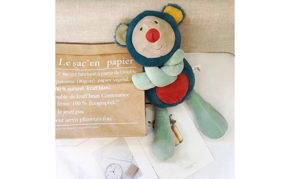 Ninqukico Plush Cute Bear Stuffed Animal Gifts for Kids, Cuddlekins 15Inches, Decorative Cuddly Toy with Mint Scarf, Collectible Room Decor (Blue