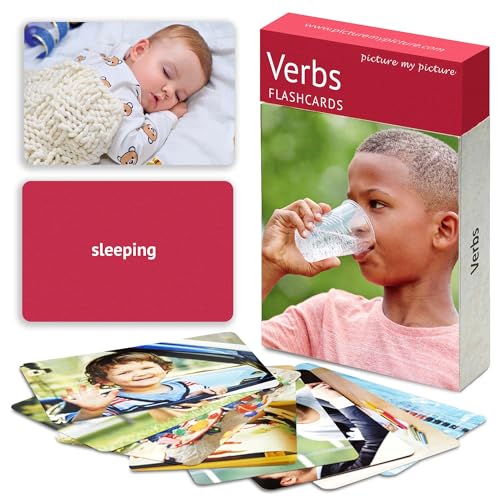 Picture My Picture Verbs ABA Therapy Cards Vol 1, 40 Real Photos, Age 3+