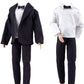 E-TING 10-Item Fantastic Pack = 1 Black-tie Suit with a Shirt + 3 Sets of Casual Wear Clothes Outfit + 1 pc Swim Trunks + 5 Pairs Shoes for 12inches