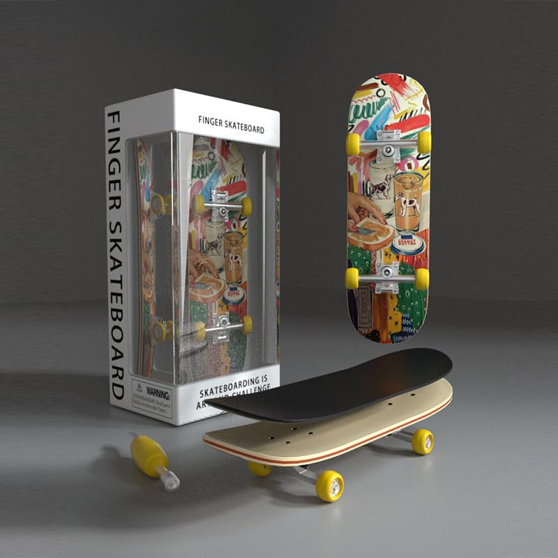 Lently Wood Fingerboards, Mini Fingerboards, 99mmL*29mmW (Big Mouth Cute Dragon) (Breakfast)
