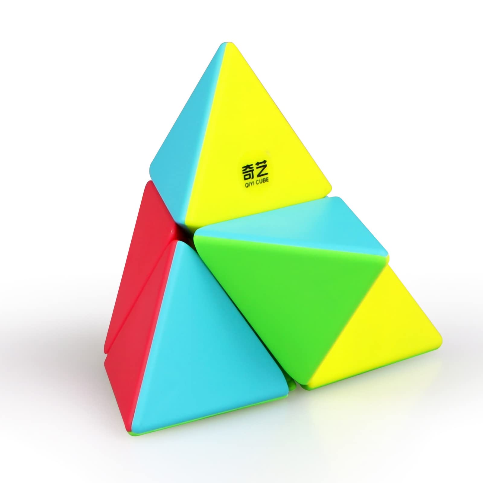 AMAZA Pyramid Speed Cube QiYi Toys 2X2 Speed Cube Stickless Triangle Magic Cube Puzzle Toy Colorful