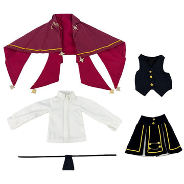 niannyyhouse BJD Doll Clothes for 1/4 Ball Jointed Dolls, Magic Robe Set Suitable for Girls and Boys, Action Figure Dress Up Accessories (Red+Black