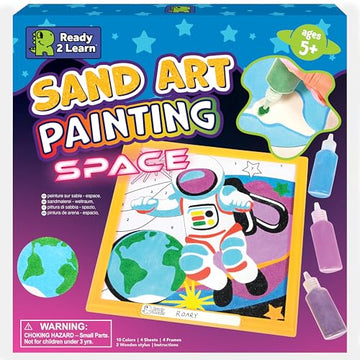 READY 2 LEARN Sand Art Painting | Space | 4 Outer Space Sand Art Pictures | 10 Colors | Sand Art Kits for Kids Ages 4-8