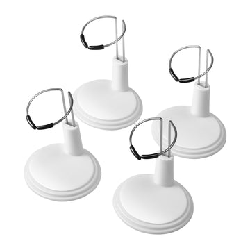 TOYANDONA 4pcs Adjustable Doll Stands for 4 - 6.8 Inches: White Plastic Doll Holders Action Figure Stands for Mini Bears Collectible Photography