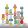 Kayzyue Wooden Stacking Rocks Building Blocks Set, 36 Pcs Montessori Stacking Game Sensory Learning Activities Balancing Stones Birthday Gifts