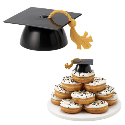 Grad Cap With Tassel Layon Mortarboard Graduation Hat CAKE Topper Layon, Size 3 inch (Black)