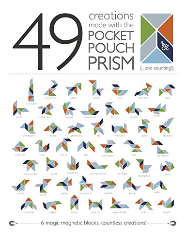 6 Piece Tegu Pocket Pouch Prism Magnetic Wooden Block Set, Blues