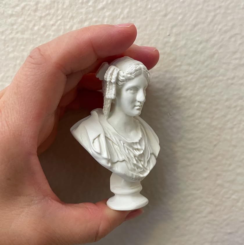 Miniature Classical Bust Sculpture, White Decorative Statue, 3 inch, Greek Style