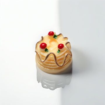 10 PCS Miniature Cakes Set, Realistic Resin Layer Cake Models with Cherry Topping for Dollhouse Bakery Accessories, 1:12 Scale Fake Food for Diorama &
