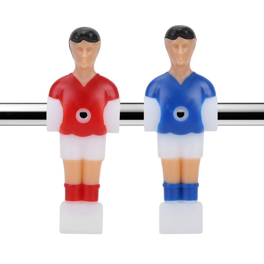 Fafeims Foosball Player Replacement Parts, 4 Pieces Plastic Soccer Men in Red and Blue, 4.13 x 1.44 x 0.16 inches, for Tournament Table Games