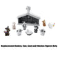 Mattel Replacement Parts for Little-People Christmas Nativity Playset - Replacement Donkey, Cow, Goat and Chicken ~ Works with FPT07, DPX53, J2404 and