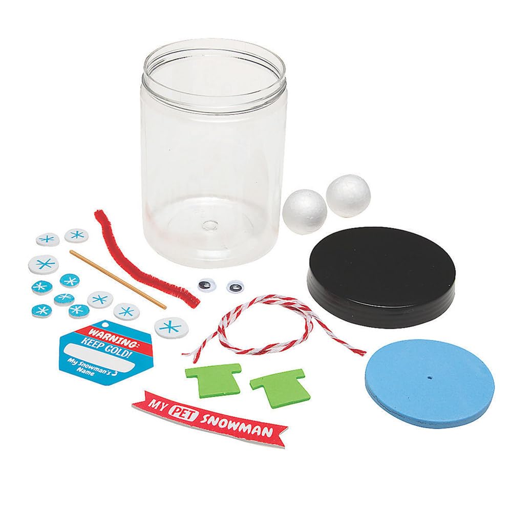 Fun Express PET Snowman in A JAR CK-6 - Craft Kits - 6 Pieces