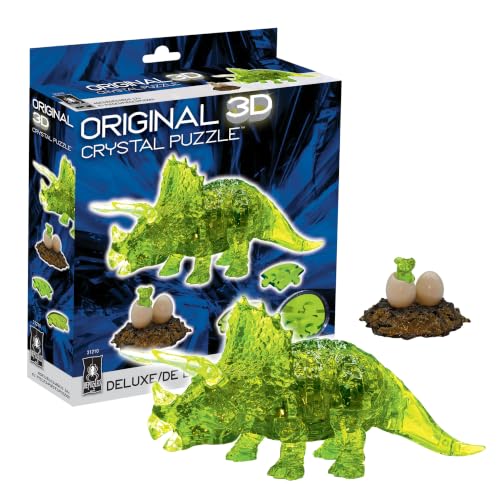Green Triceratops & Baby Crystal 3D Puzzle Deluxe, 61-Pc Ages 12+