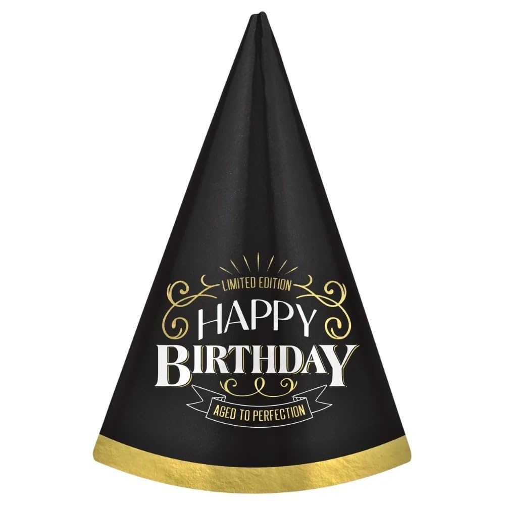 Luxurious Better with Age Birthday Cone Hat - 7.5" (1 Pc.) - Premium Quality Paper - Perfect Party Accessory