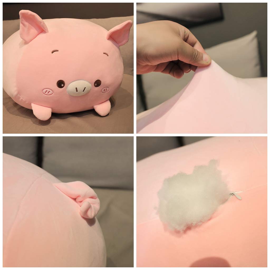 Jensquaify Pig Plush Pillow Soft Pig Stuffed Animal Toy Piggy Body Pillow, 23.6"