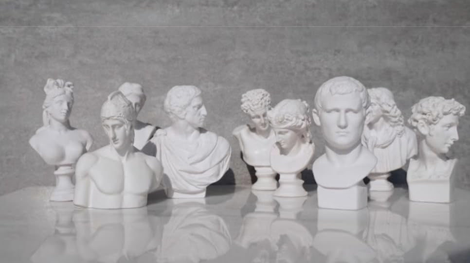 AirAds Dollhouse Miniature Statue Resin Bust White Sculpture of Lucius Junius Brutus Roman Politician Historical Figure Dollhouse Accessories