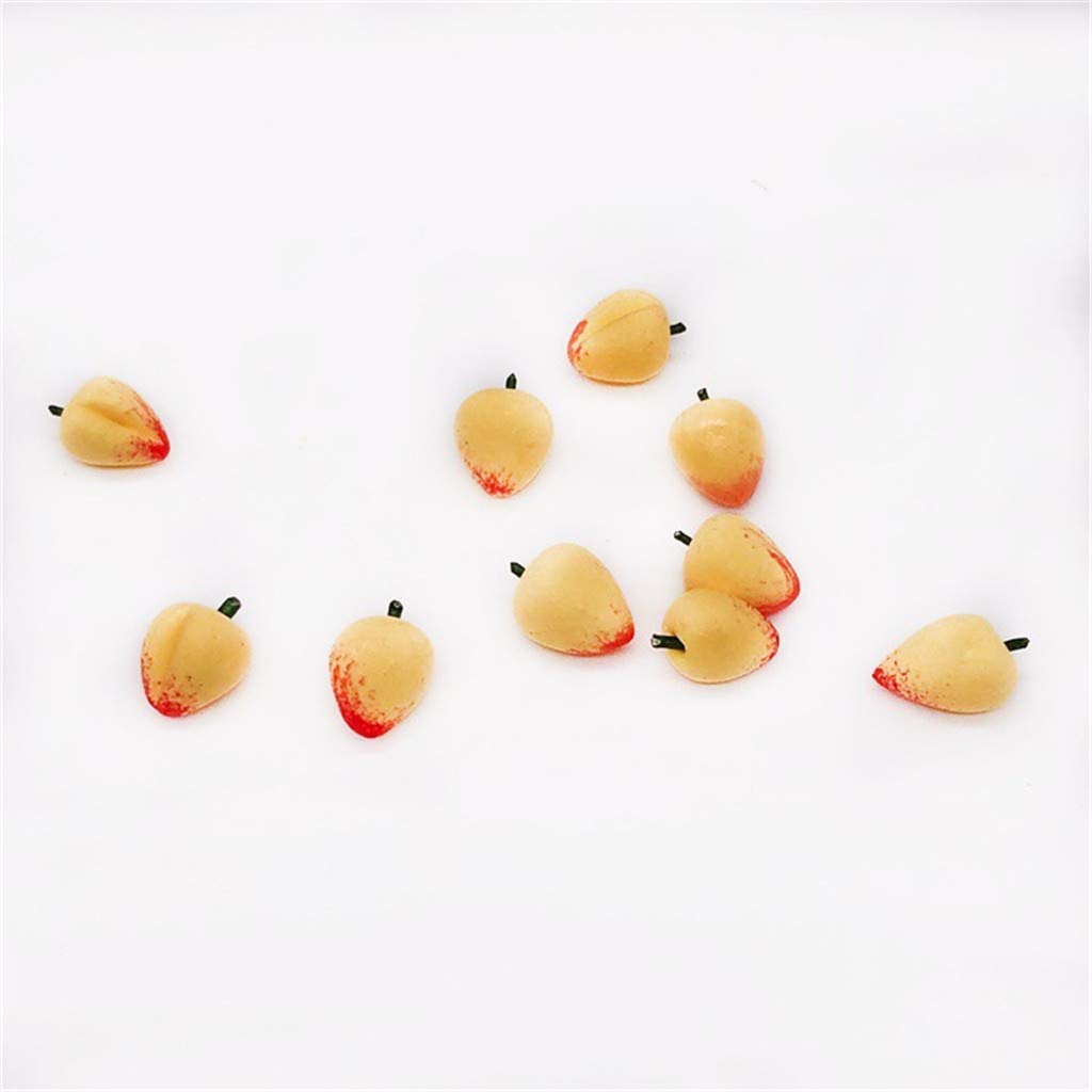 SXFSE Dollhouse Decoration Accessories,10Pcs 1:12 Dollhouse Miniature Fruit Yellow Peach Kitchen Dining Model Play Toy