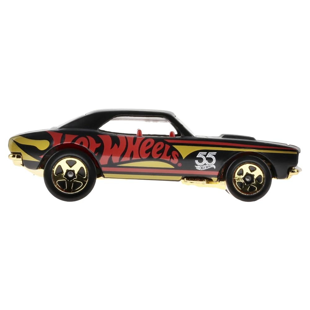 Hot Wheels Die-Cast Collectible Vehicle - 55th Anniversary Black and Gold Edition ~ Inspired by '67 Chevy Camaro Sports Car ~ 6/6