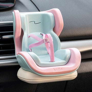Labubu Compatible Car Safety Seat Model - OB11 Doll Display Stand for Vehicle or Desktop Decoration, Collectible Toy Accessories (Pink&Blue)