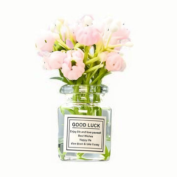 Miniature Flowers in Vase Set - 1:6 Scale Dollhouse Décor with Realistic Details, Tiny Floral Arrangements for Micro Landscape, Train Platform