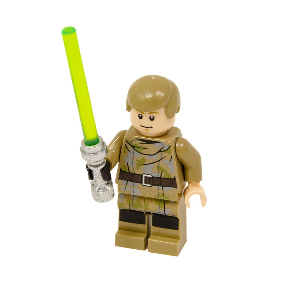 LEGO Star Wars: Luke Skywalker in Endor Outfit with Dark Green Lightsaber