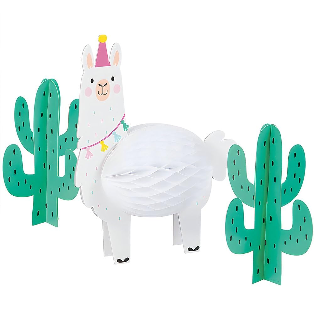 Llama and Cactus Table Centerpieces - Birthday and Party Supplies