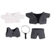 niannyyhouse 7.8in/20cm Plush Doll's Clothes Suit Coat + Shirt + Vest + Tie + Pants 5-Piece Set Striped Suits (Black, 20cm)