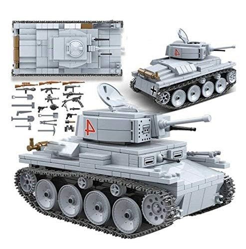 General Jim's WW2 Lt-38 Panzer Tank Building Set - German Army Panzerkampfwagen 38(t) Model, Movable Treads, Realistic Accessories, Compatible