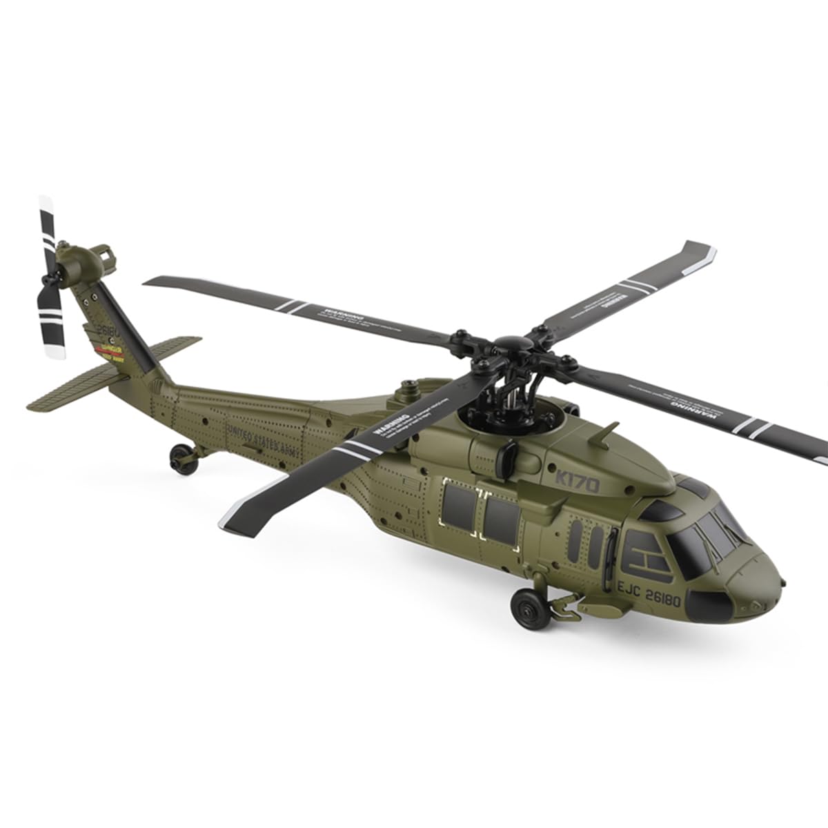 YounggDiy Mini WL K170 Black Hawkk Helicopter for Adults, WL K170 Black Hawkk UH-60L 170 2.4G 4CH Flybarless RC Helicopter, Outdoor Hobby RC Toy Model