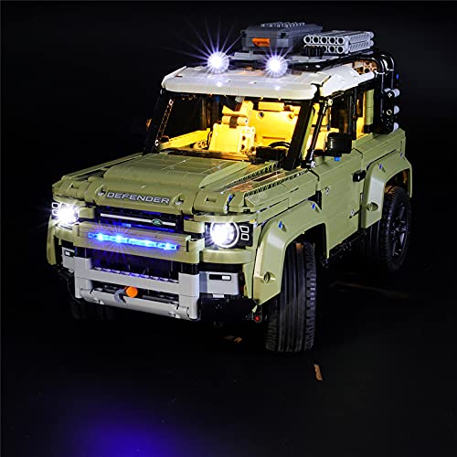 GEAMENT LED Light Kit for Technic Land Rover Defender - Compatible with Lego 42110 Building Model (Model Set Not Included)