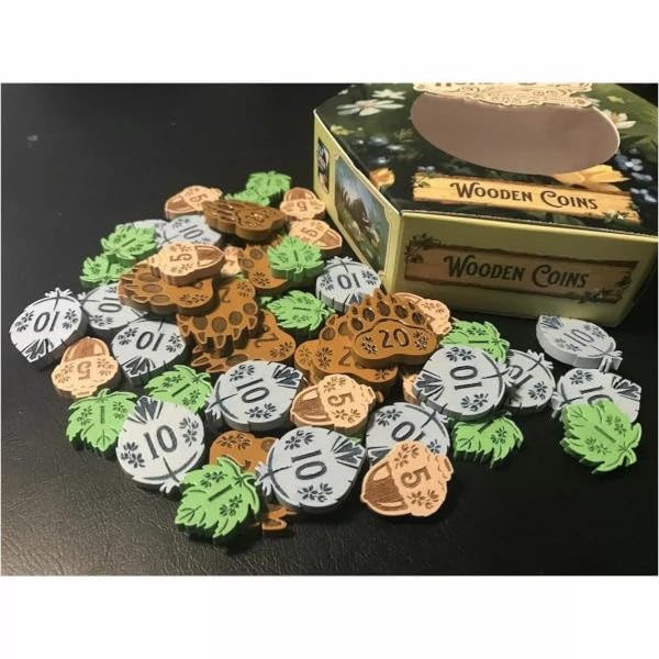 Honey Buzz Wooden Coins - Premium Wooden Coin Tokens for Honey Buzz Board Game Expansion | Tabletop Game Accessories for Strategy | (Ages 10+, 1-4