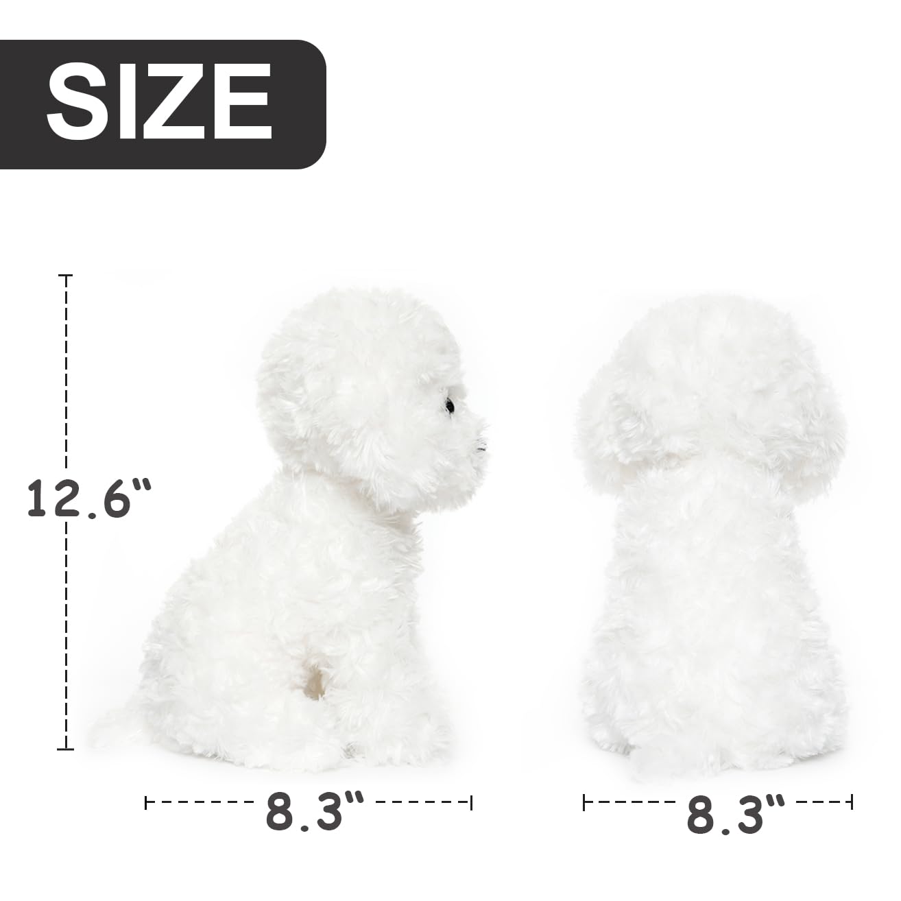 WEIGEDU White Toy Poodle Stuffed Animal Dog Puppy - Bichon Frise Maltese Maltipoo White Labradoodle Plush Toy for Kids and Babies 12.6"
