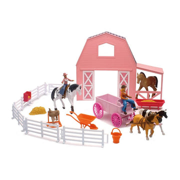 Pink Pick Up Truck & Trailer Horse Set