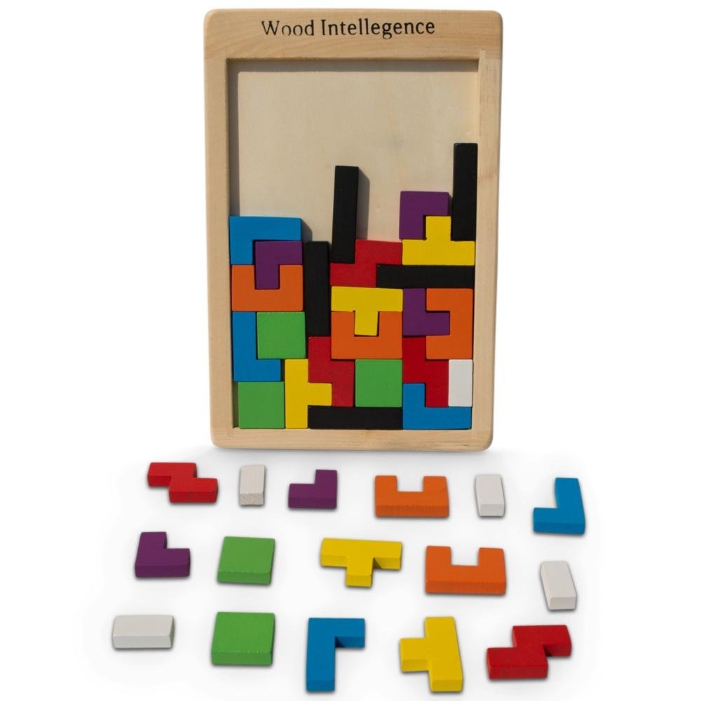 BestPysanky 40 Pieces Wooden Interlocking Block Puzzle Brain Teaser