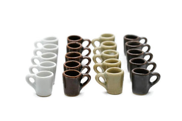 20 Mini Coffee Cups in Assorted Colors - Decorative Pieces for Display & DIY Projects