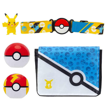 Pokémon Pikachu Clip ‘N’ Go Bandolier Set - 2-Inch Pikachu Battle Figure with Poke Ball and Fast Ball Plus Themed Belt and Bandolier