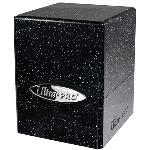 Ultra Pro - Satin Cube 100+ Card Deck Box (Glitter Black) - Protect Your Gaming Cards, Sports Cards or Collectible Cards In Stylish Glitter Deck Box