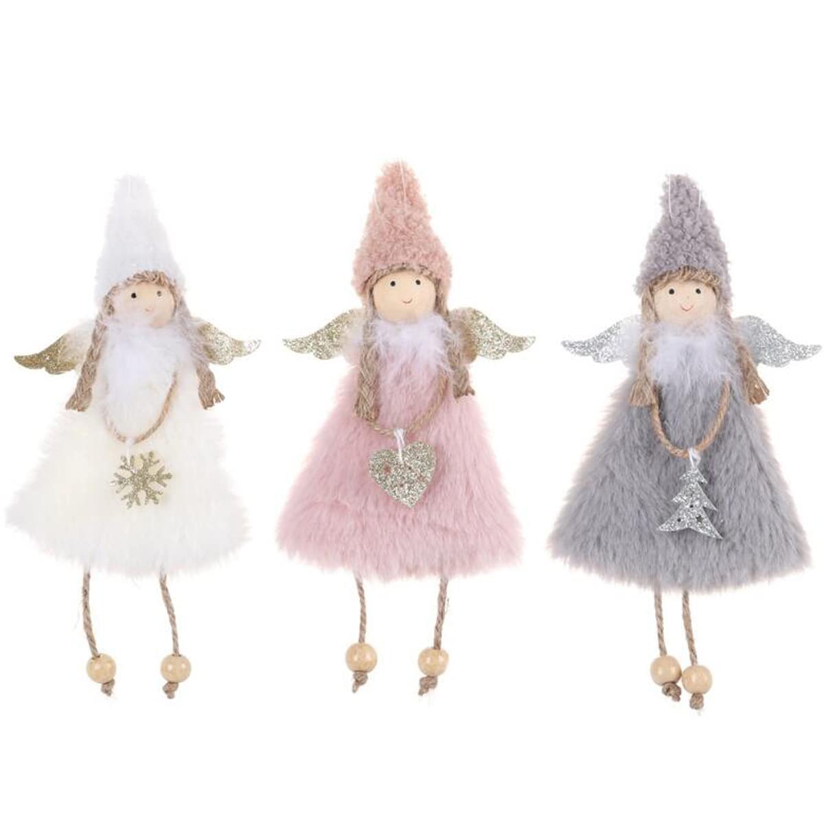 FZBNSRKO 3Pcs Angel Doll Pendant,Xmas Tree Hanging Pendant,Xmas Doll Hanging Angel for Christmas Party New Year,Birthday Party,Wedding,Valentine's Day