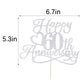 YUINYO Silver Glitter Happy 60th Anniversary Cake Toppers