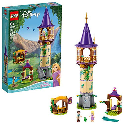 LEGO Disney Princess Rapunzel’s Tower 43187 Castle Building Toy Kit and Playset with 2 Mini-Dolls from Tangled Movie, Gift Idea for Kids, Girls and