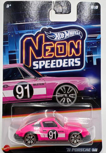Hot Wheels Neon Speeders '71 Porsche 911 [Pink] 8/8, 1:64 Scale Diecast Vehicle